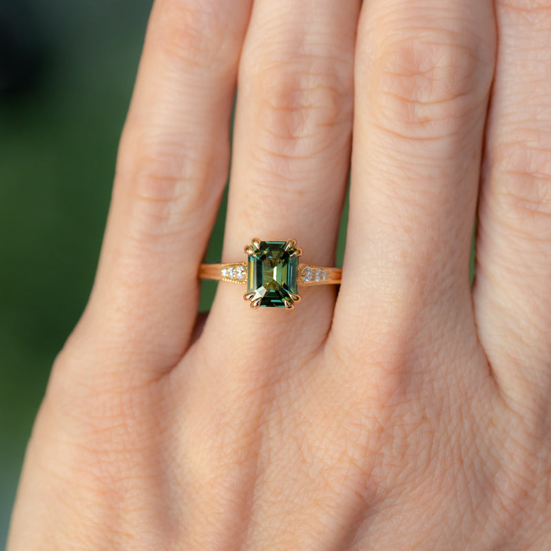 Kiara Light Green Sapphire Engagement Ring – Unique Engagement Rings NYC |  Custom Jewelry by Dana Walden Bridal